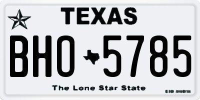 TX license plate BHO5785