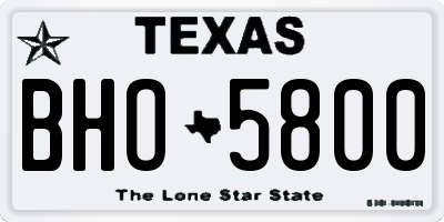 TX license plate BHO5800