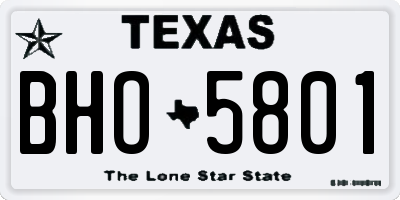 TX license plate BHO5801