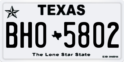 TX license plate BHO5802