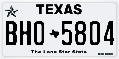 TX license plate BHO5804