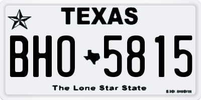 TX license plate BHO5815