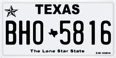 TX license plate BHO5816