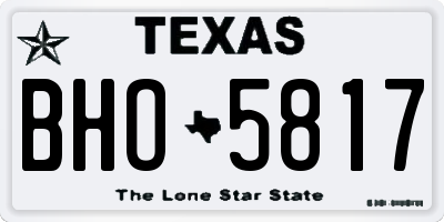 TX license plate BHO5817