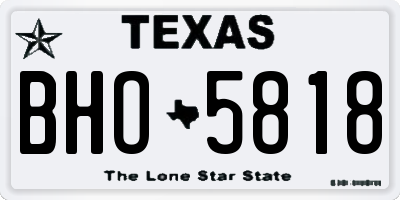 TX license plate BHO5818