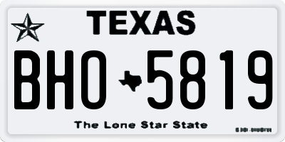 TX license plate BHO5819