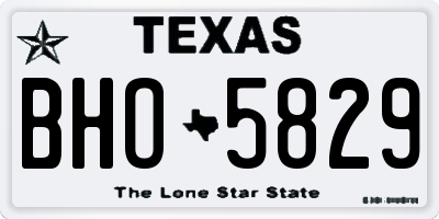 TX license plate BHO5829