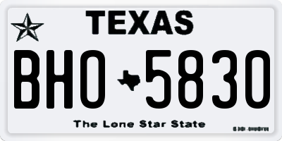 TX license plate BHO5830