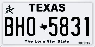 TX license plate BHO5831