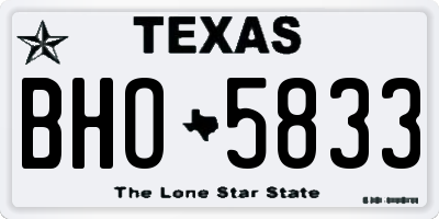 TX license plate BHO5833