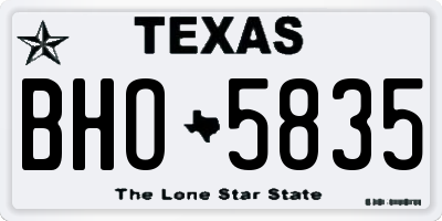 TX license plate BHO5835