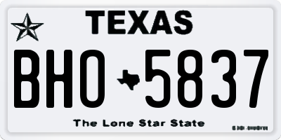 TX license plate BHO5837