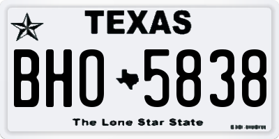 TX license plate BHO5838