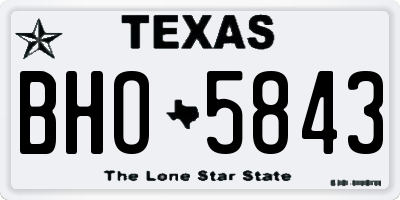 TX license plate BHO5843