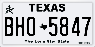 TX license plate BHO5847
