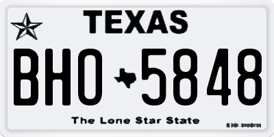 TX license plate BHO5848