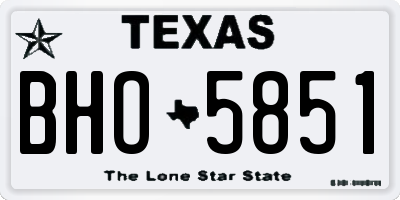 TX license plate BHO5851