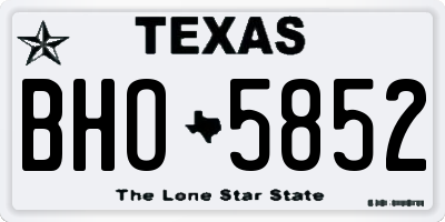 TX license plate BHO5852