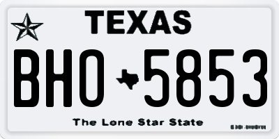 TX license plate BHO5853