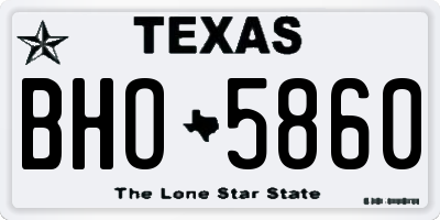 TX license plate BHO5860
