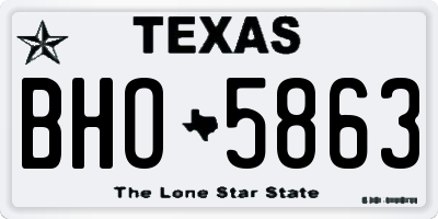 TX license plate BHO5863