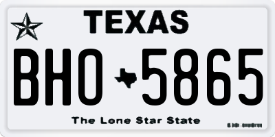 TX license plate BHO5865
