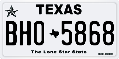 TX license plate BHO5868