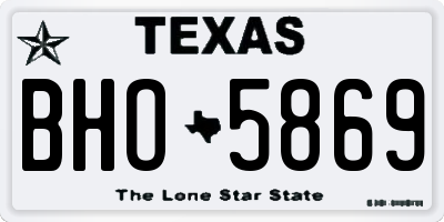TX license plate BHO5869