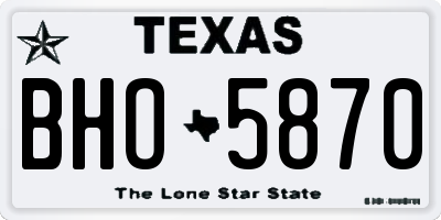 TX license plate BHO5870