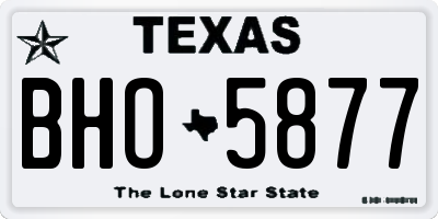 TX license plate BHO5877