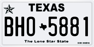 TX license plate BHO5881