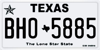TX license plate BHO5885
