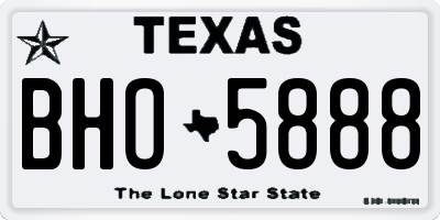 TX license plate BHO5888