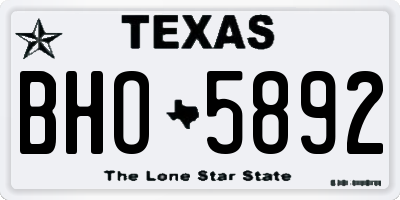 TX license plate BHO5892