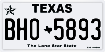 TX license plate BHO5893