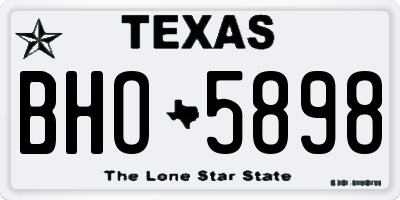 TX license plate BHO5898