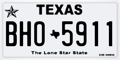 TX license plate BHO5911