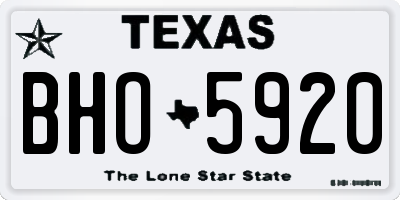 TX license plate BHO5920