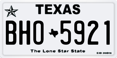 TX license plate BHO5921