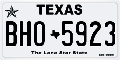 TX license plate BHO5923