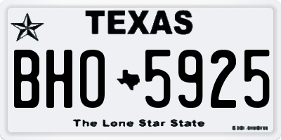 TX license plate BHO5925