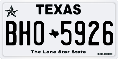 TX license plate BHO5926