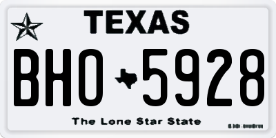 TX license plate BHO5928