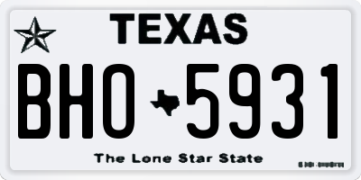 TX license plate BHO5931