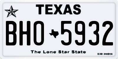 TX license plate BHO5932