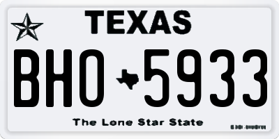 TX license plate BHO5933