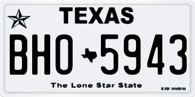 TX license plate BHO5943
