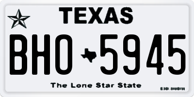 TX license plate BHO5945