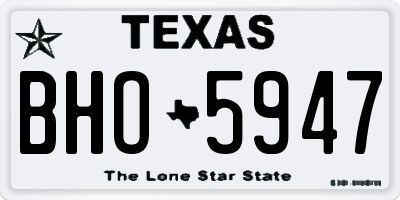 TX license plate BHO5947