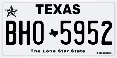 TX license plate BHO5952